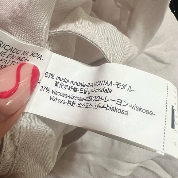 ZARA Womens MEDIUM Beige Beaded Strap Camisole Top Minimalist Chic Draped NEW - Picture 9 of 10